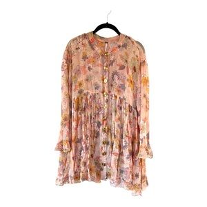 Free People Everything and More Chiffon Floral Dress Size S
